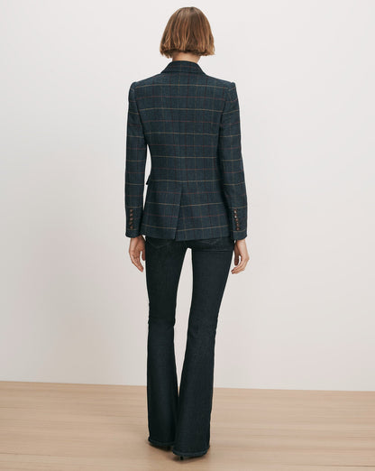 Veronica Beard | Miller Plaid Dickey Jacket in Navy Teal Multi