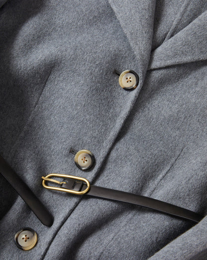 Veronica Beard | Fosterly Belted Blazer in Medium Heather Grey Medium Heather Grey
