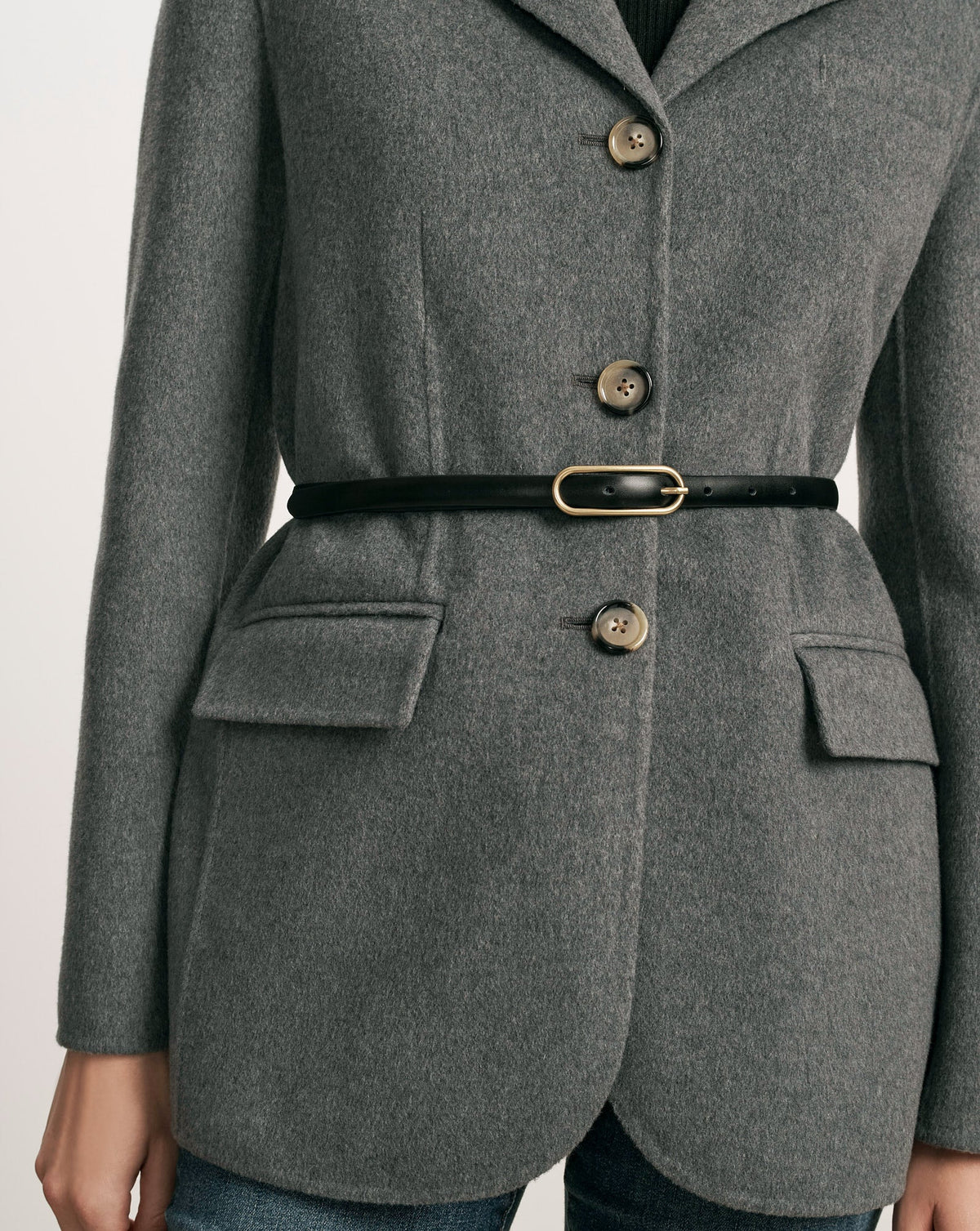 Veronica Beard | Fosterly Belted Blazer in Medium Heather Grey Medium Heather Grey