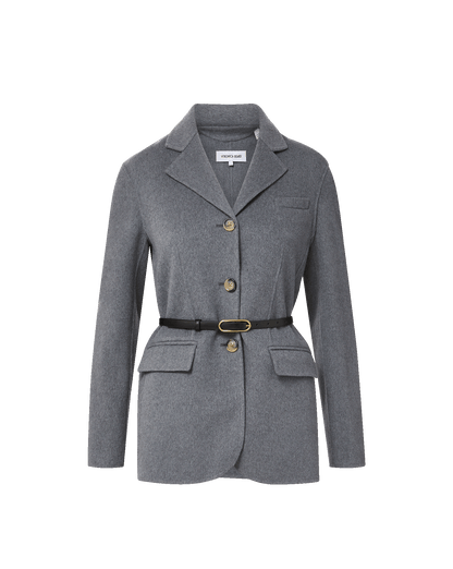 Veronica Beard | Fosterly Belted Blazer in Medium Heather Grey Medium Heather Grey