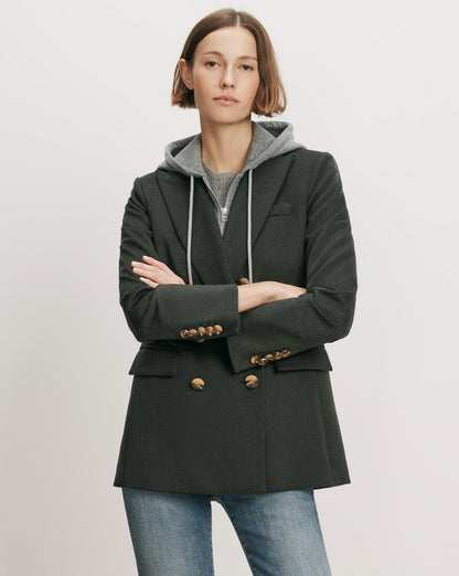 Veronica Beard | Ellette Cashmere Dickey Jacket in Dark Green Shadow Melange Dark Green Shadow Melange