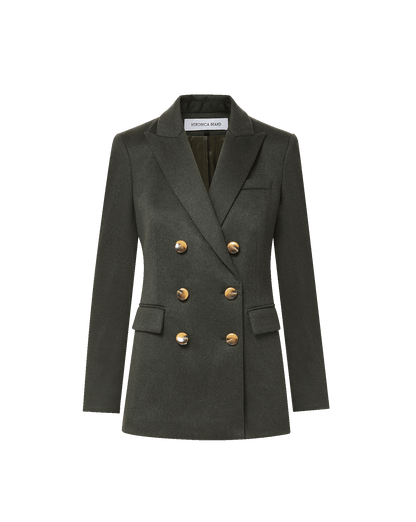 Veronica Beard | Ellette Cashmere Dickey Jacket in Dark Green Shadow Melange Dark Green Shadow Melange