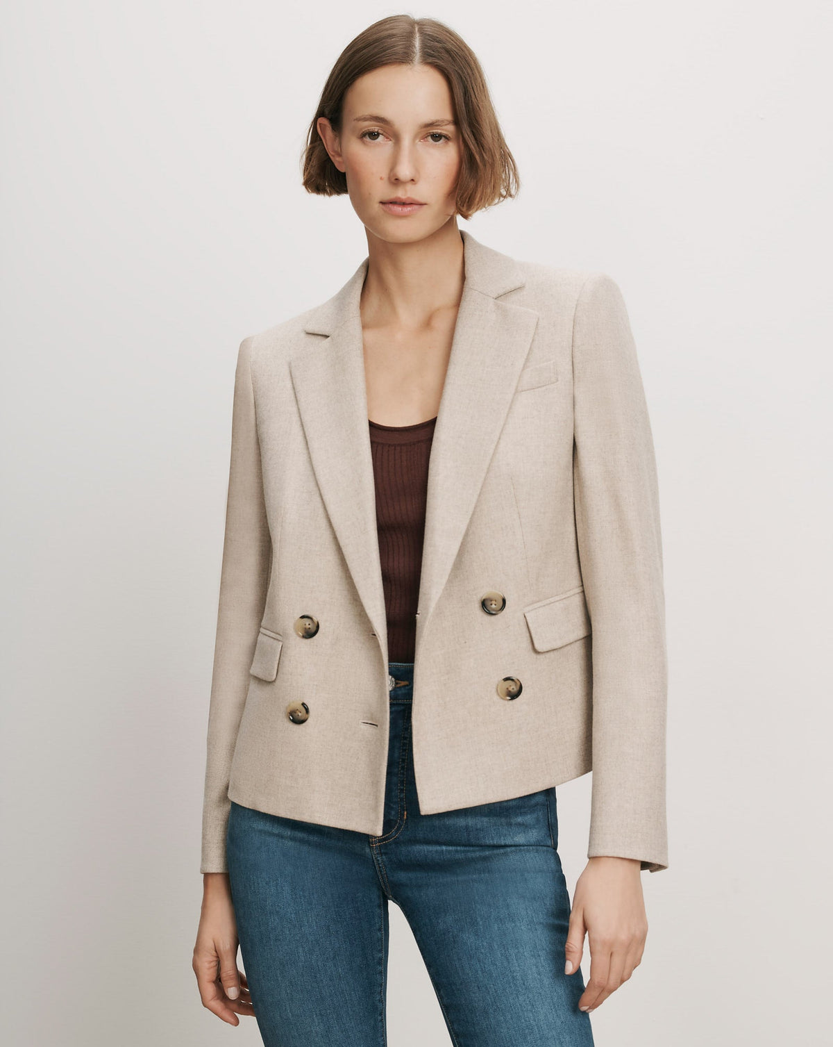Veronica Beard | Kona Dickey Jacket in Oatmeal Melange Oatmeal Melange