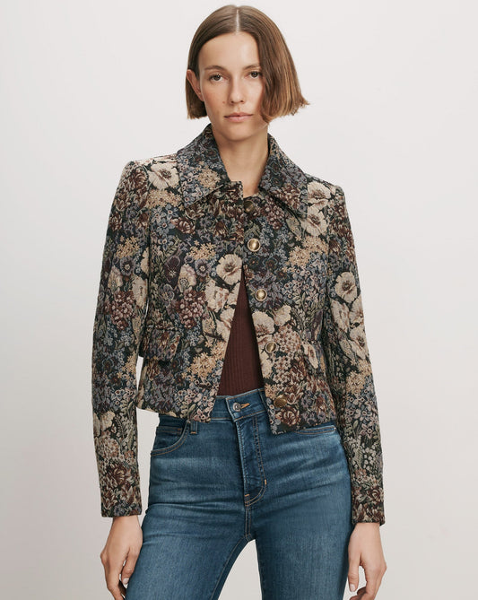 Veronica Beard | Wilde Brocade Jacket in Dark Eggplant Multi Dark Eggplant Multi
