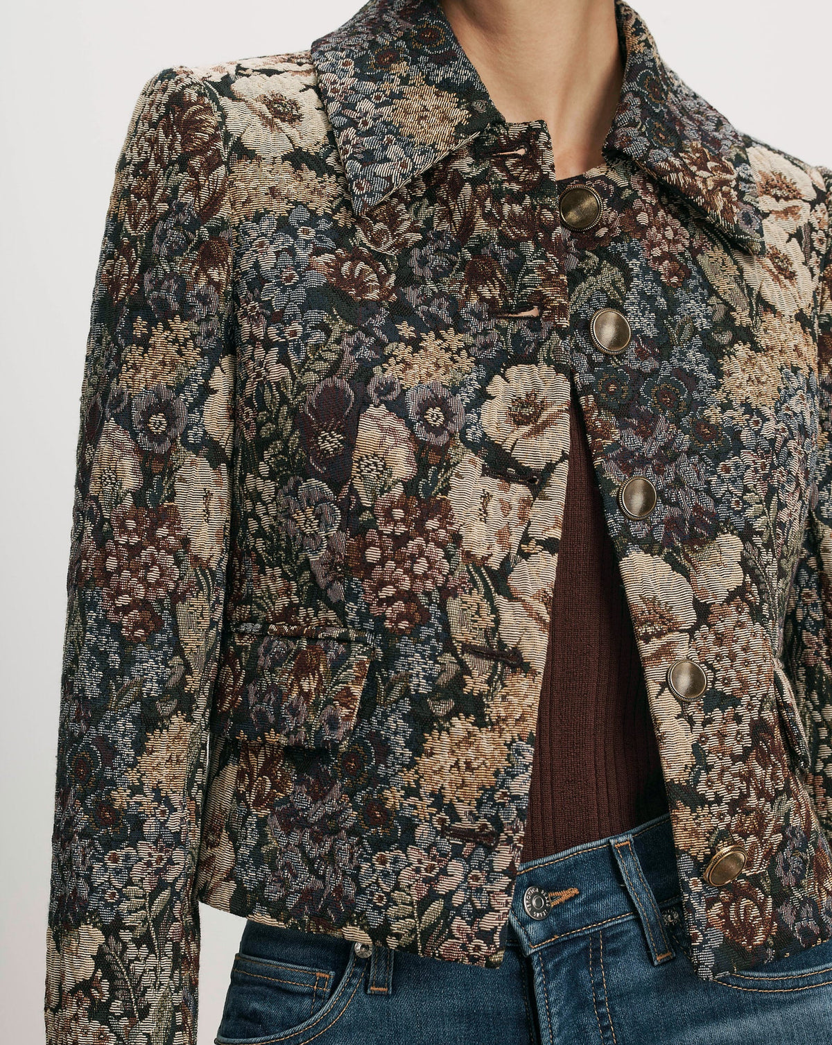 Veronica Beard | Wilde Brocade Jacket in Dark Eggplant Multi Dark Eggplant Multi