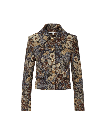Veronica Beard | Wilde Brocade Jacket in Dark Eggplant Multi Dark Eggplant Multi
