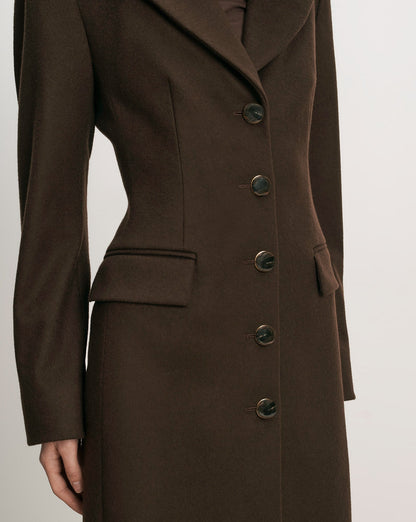 Veronica Beard | Elspeth Dickey Coat in Dark Brown Espresso