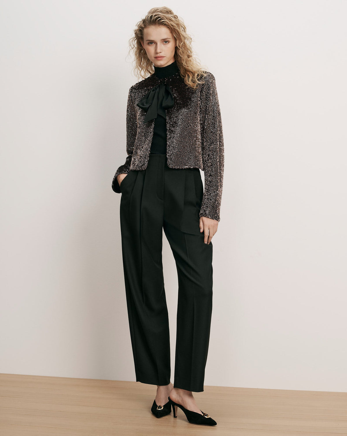 Veronica Beard | Bancroff Sequin Jacket in Copper/Black Copper/Black