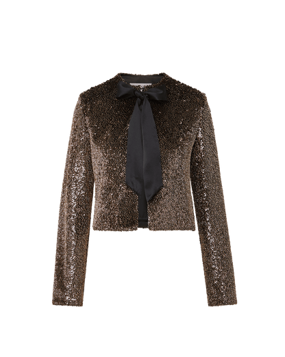 Veronica Beard | Bancroff Sequin Jacket in Copper/Black Copper/Black