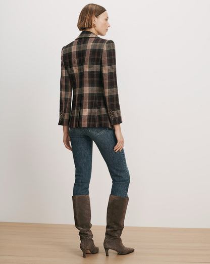 Veronica Beard | Cloverfield Plaid Dickey Jacket in Dark Purple Currant Multi Dark Currant Multi
