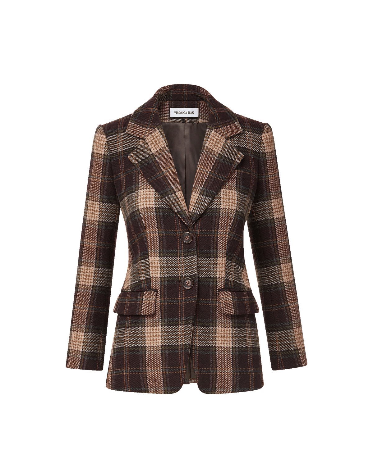 Veronica Beard | Cloverfield Plaid Dickey Jacket in Dark Purple Currant Multi Dark Currant Multi