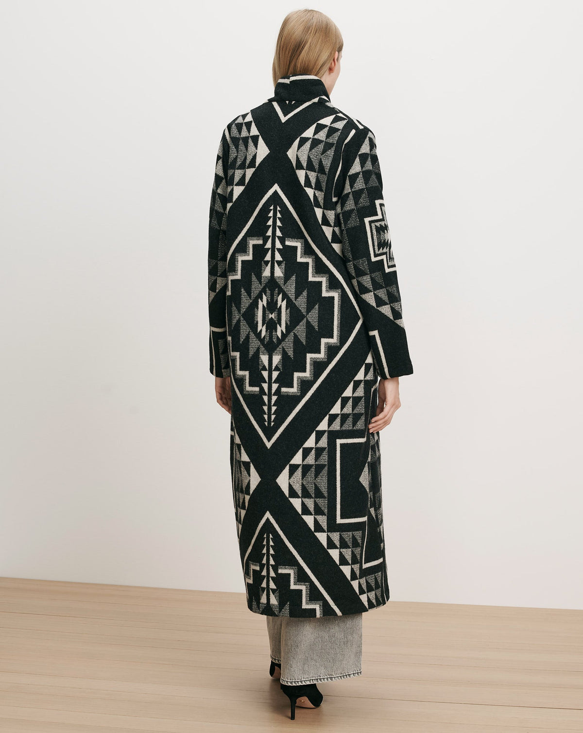 Veronica Beard | Long Wool Bolero Coat in Black Black