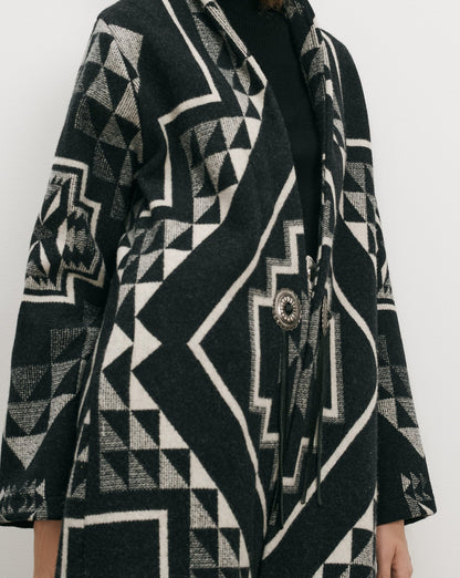 Veronica Beard | Long Wool Bolero Coat in Black Black