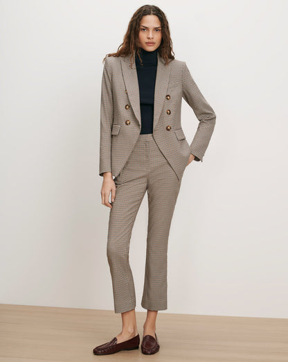 Veronica Beard | Miller Houndstooth Dickey Jacket in Rust Brown & Navy Multi Rust/Navy Multi