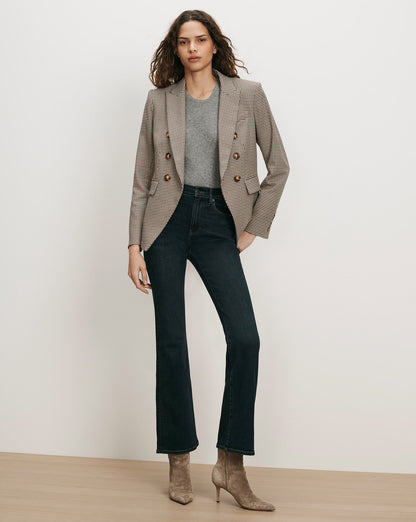 Veronica Beard | Miller Houndstooth Dickey Jacket in Rust Brown & Navy Multi Rust/Navy Multi