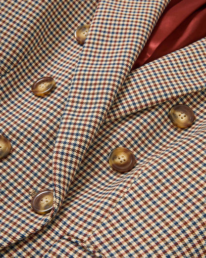 Veronica Beard | Miller Houndstooth Dickey Jacket in Rust Brown & Navy Multi Rust/Navy Multi