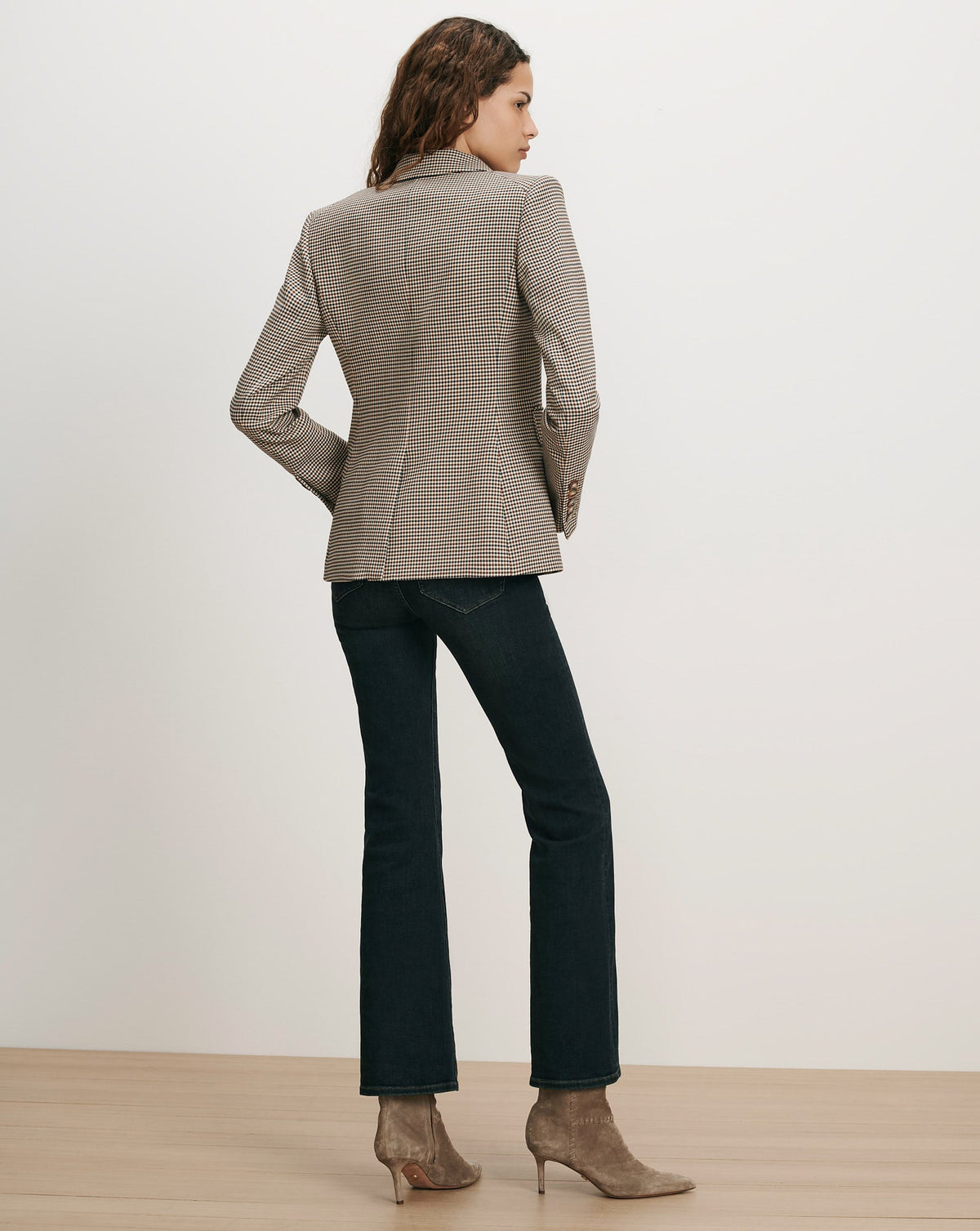 Veronica Beard | Miller Houndstooth Dickey Jacket in Rust Brown & Navy Multi Rust/Navy Multi