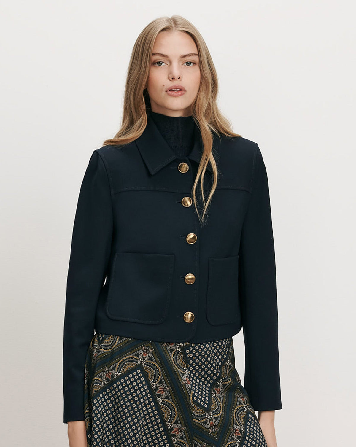 Veronica Beard | Turnell Cropped Jacket in Navy Navy
