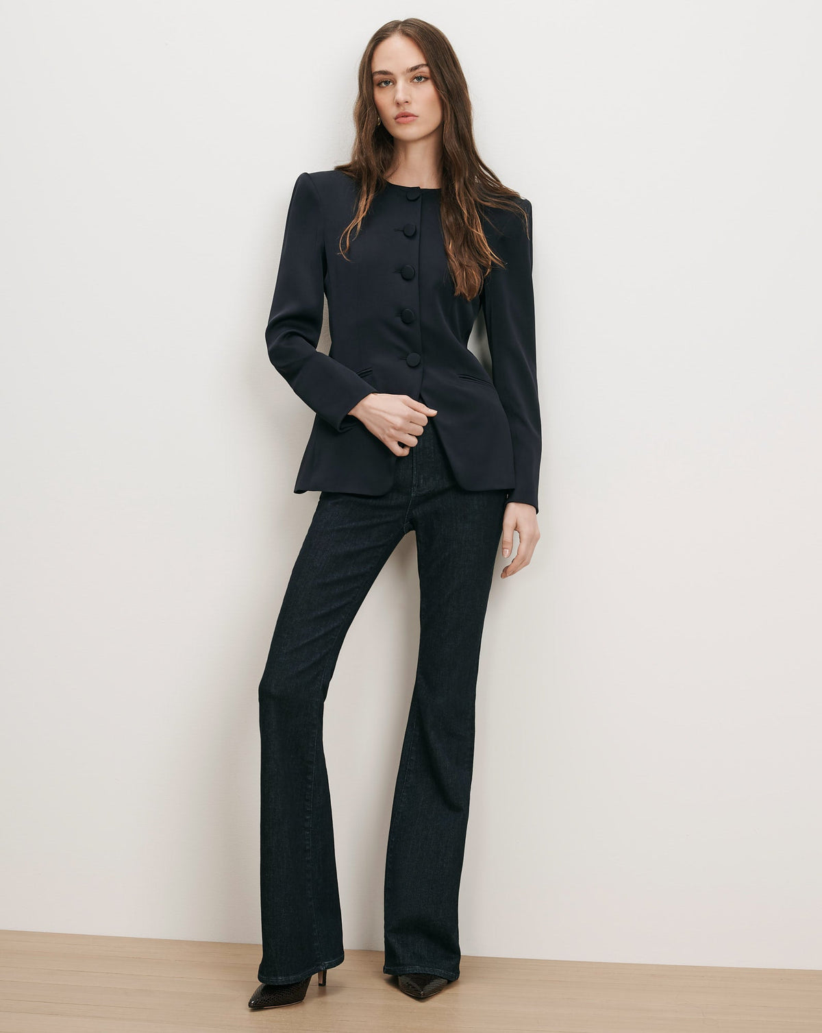 Veronica Beard | Wryllen Tailored Blazer Jacket in Navy Navy