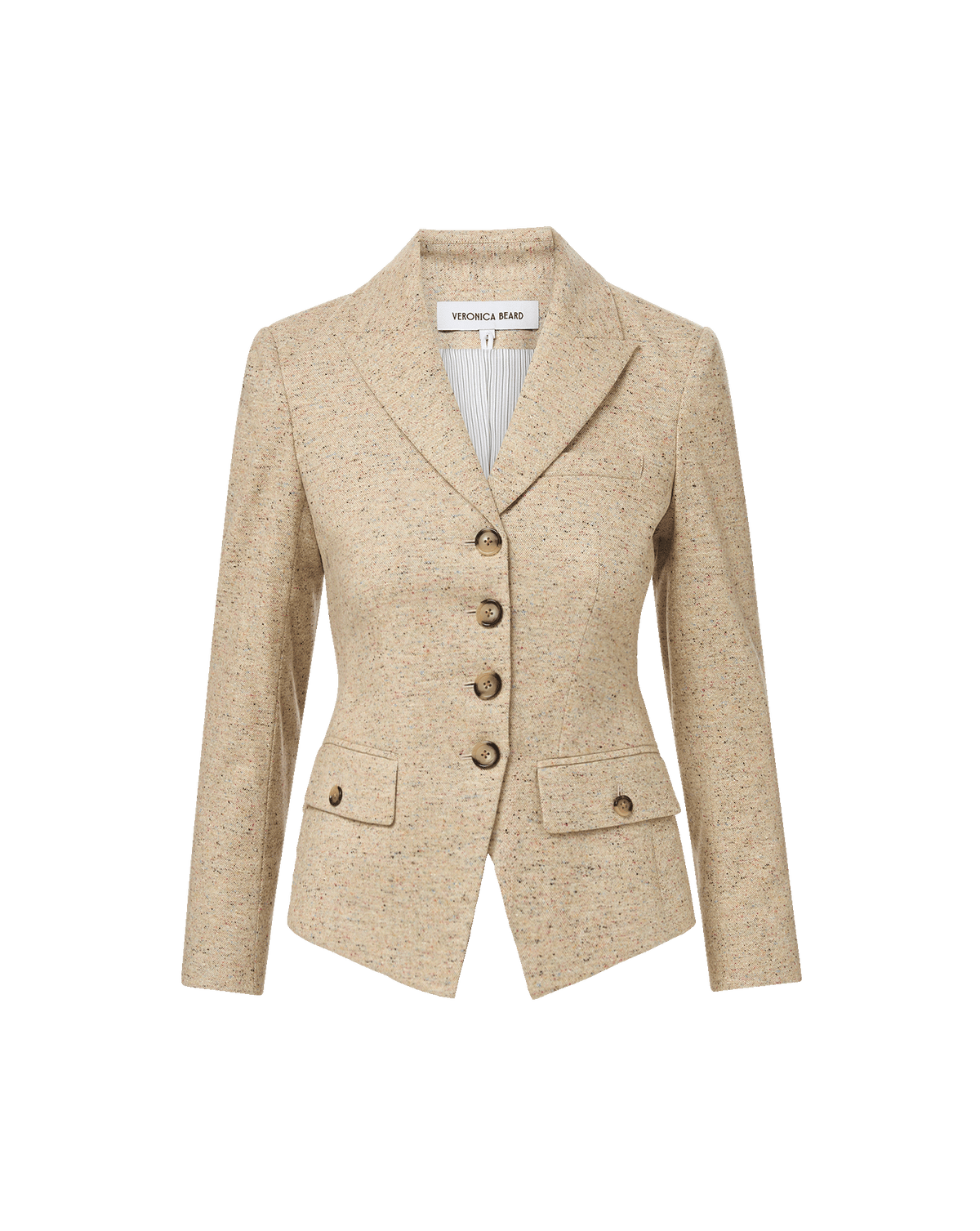 Veronica Beard | Benny Tailored Jacket in Beige Melange Almond Melange