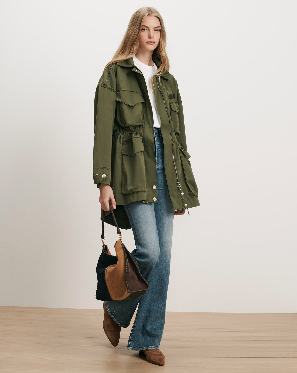 Veronica Beard | Harwin Utility Jacket in Army Green Army