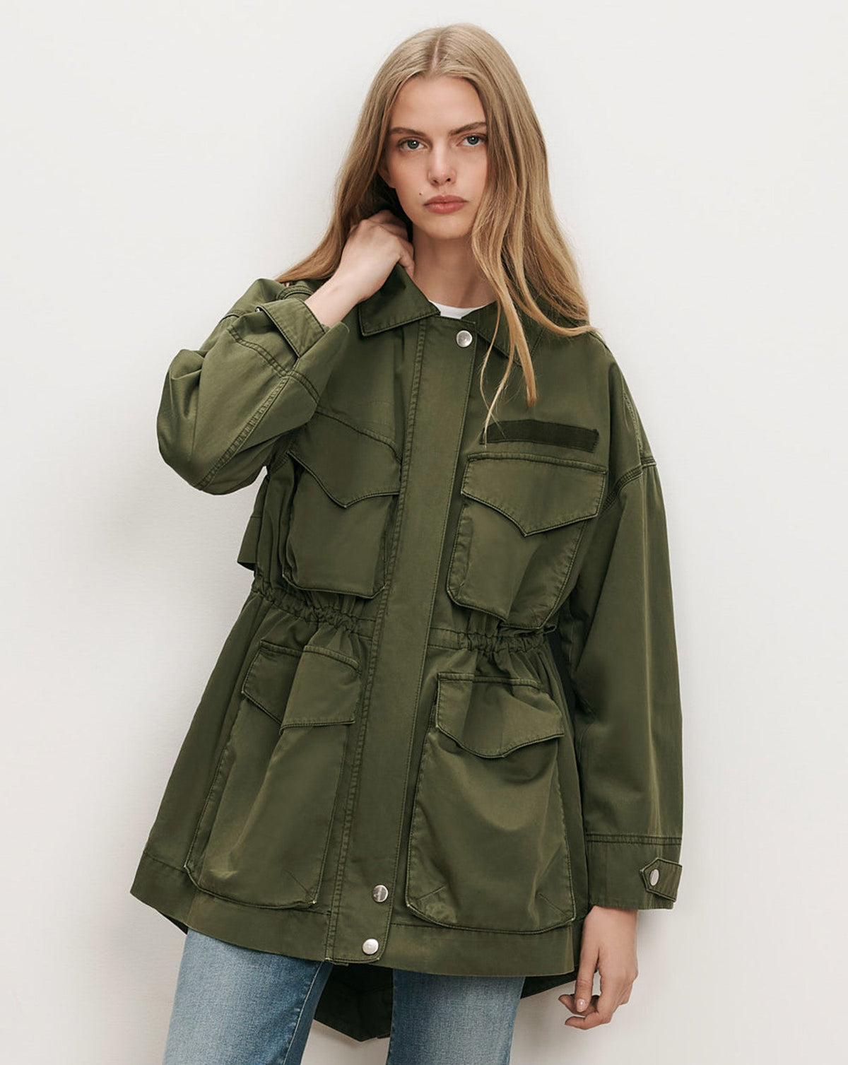Veronica Beard | Harwin Utility Jacket in Army Green Army