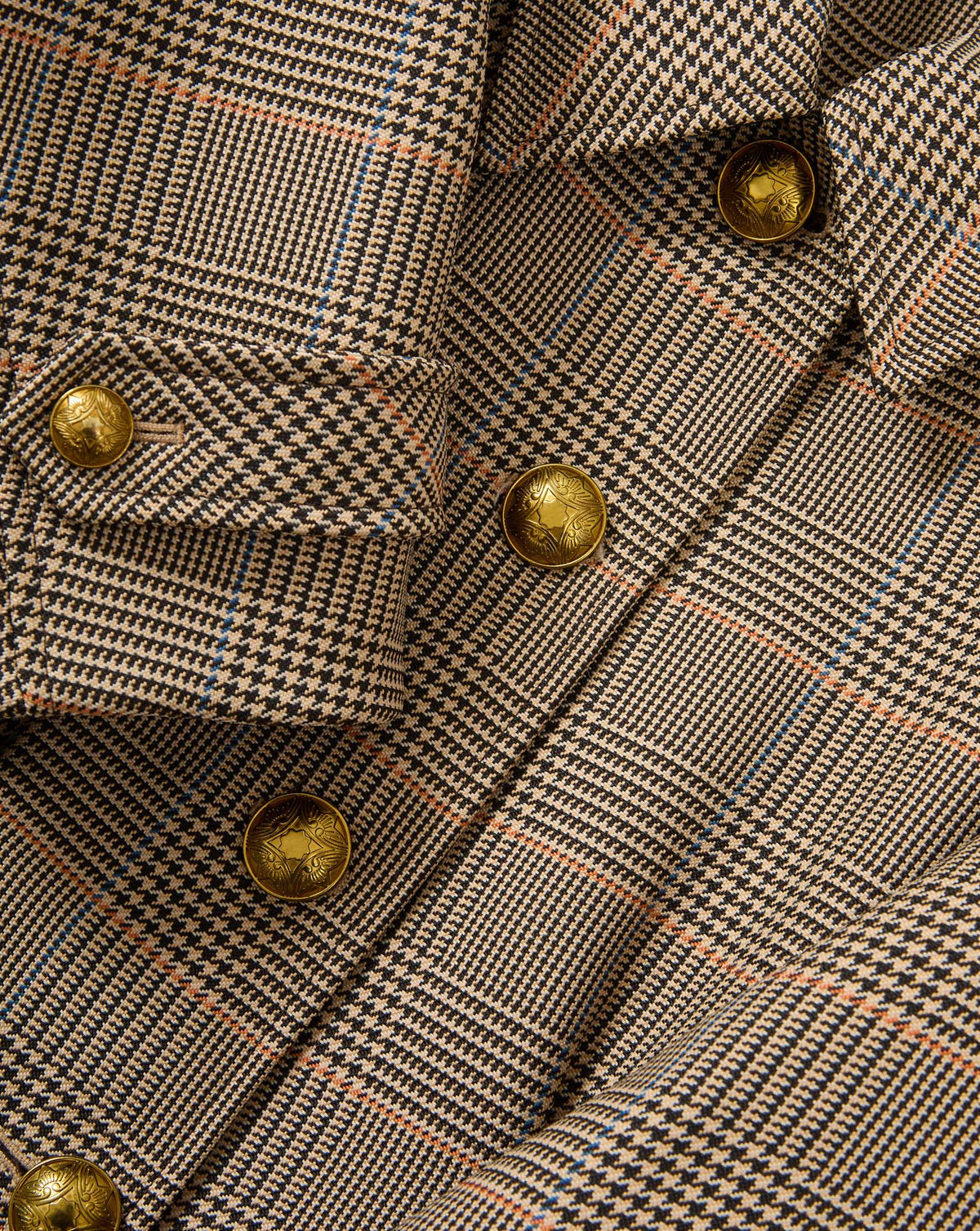 Veronica Beard | Severine Tailored Jacket in Khaki Plaid Multi Khaki Multi