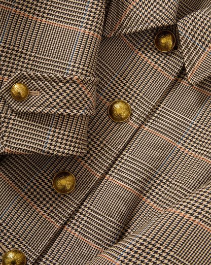 Veronica Beard | Severine Tailored Jacket in Khaki Plaid Multi Khaki Multi