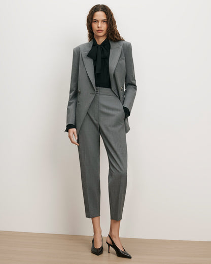 Veronica Beard | Falco Wool Dickey Jacket in Medium Heather Grey Medium Heather Grey