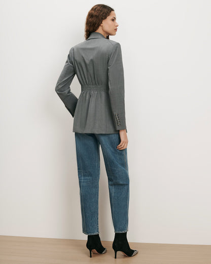 Veronica Beard | Falco Wool Dickey Jacket in Medium Heather Grey Medium Heather Grey