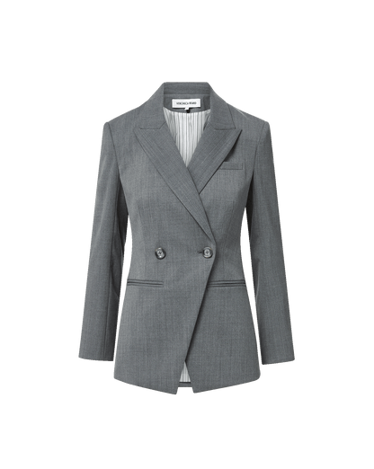 Veronica Beard | Falco Wool Dickey Jacket in Medium Heather Grey Medium Heather Grey