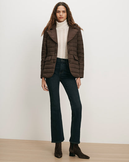 Veronica Beard | The Puffer Blazer in Espresso Dark Brown Espresso