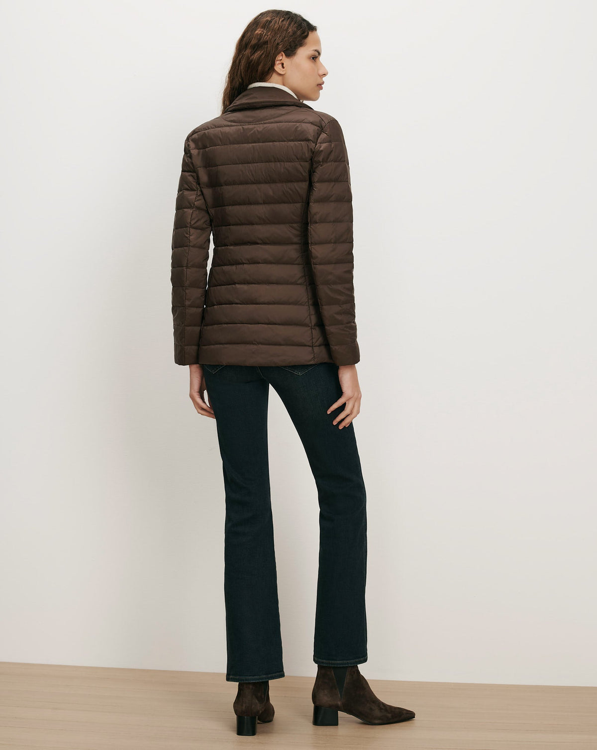 Veronica Beard | The Puffer Blazer in Espresso Dark Brown Espresso