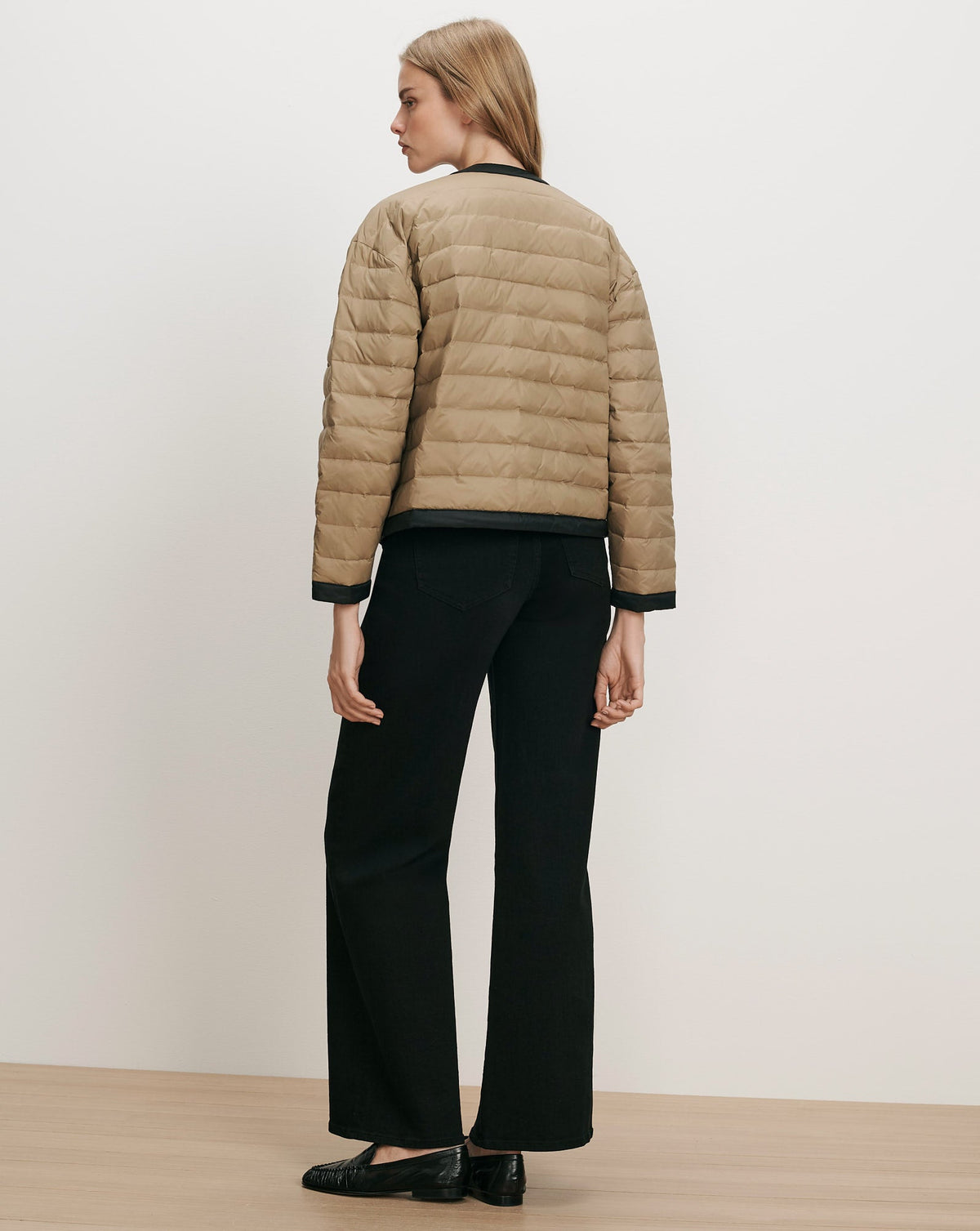 Veronica Beard | Pearson Puffer Dickey Jacket in Desert Taupe/Black Desert Taupe/Black