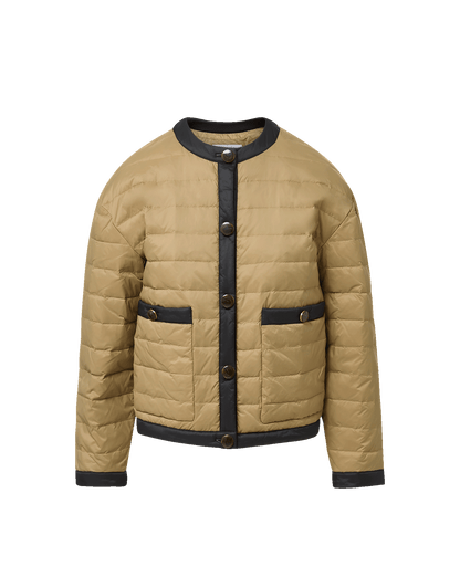 Veronica Beard | Pearson Puffer Dickey Jacket in Desert Taupe/Black Desert Taupe/Black