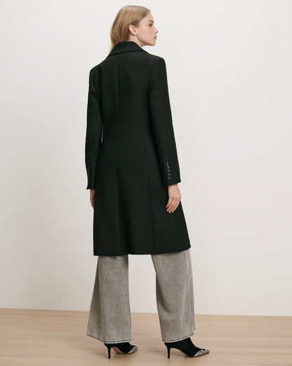 Veronica Beard | Stryder Double-Breasted Dickey Coat in Black Black