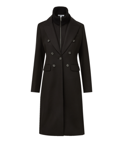 Veronica Beard | Stryder Double-Breasted Dickey Coat in Black Black