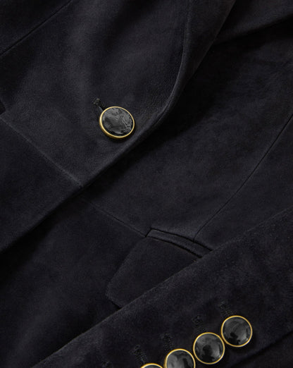 Veronica Beard | Healy Lambskin Suede Dickey Jacket in Black Black