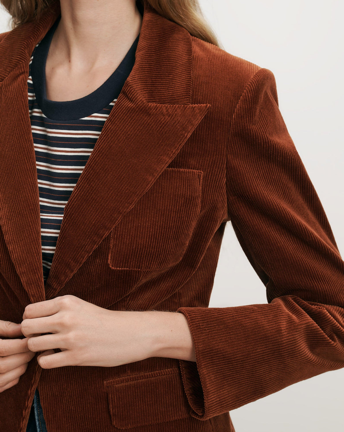 Veronica Beard | Livvy Corduroy Dickey Jacket in Rust Red Rust