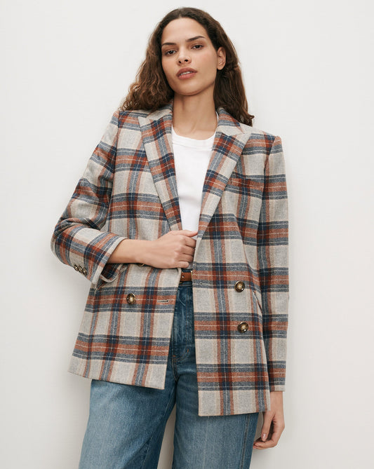 Veronica Beard | Oria Plaid Dickey Jacket in Heather Grey Multi Heather Grey Multi
