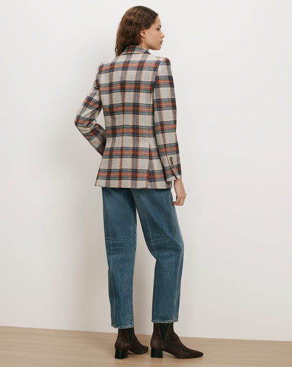 Veronica Beard | Oria Plaid Dickey Jacket in Heather Grey Multi Heather Grey Multi