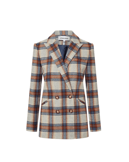 Veronica Beard | Oria Plaid Dickey Jacket in Heather Grey Multi Heather Grey Multi
