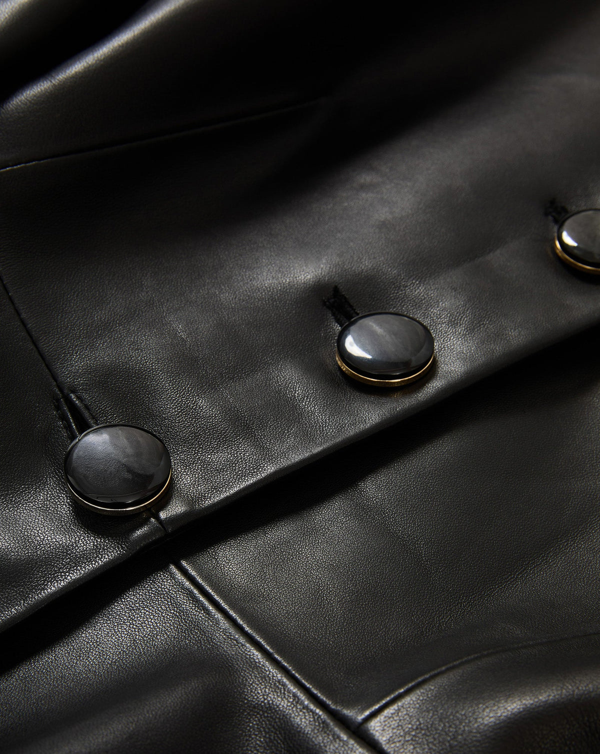 Veronica Beard | Quinn Leather Peplum Jacket in Black Black