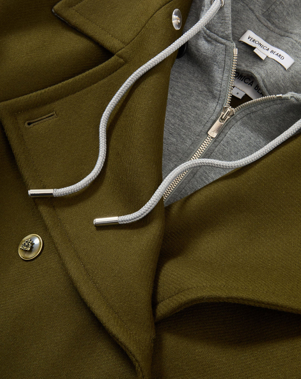Veronica Beard | Franklin Dickey Coat in Green Wool Twill Cypress