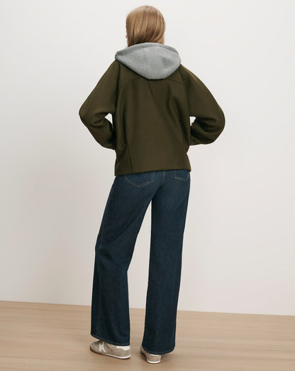 Veronica Beard | Franklin Dickey Coat in Green Wool Twill Cypress