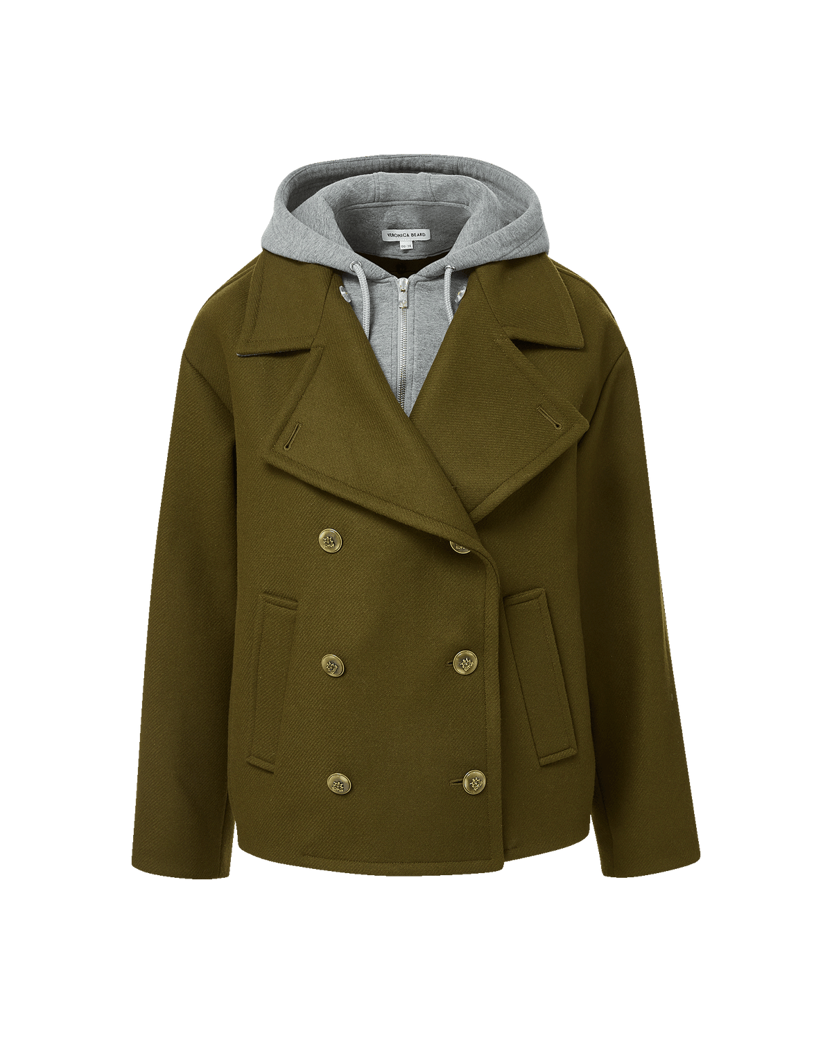 Veronica Beard | Franklin Dickey Coat in Green Wool Twill Cypress
