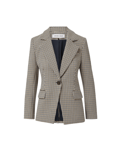 Veronica Beard | Healy Houndstooth Dickey Jacket in Navy Multi Navy Multi