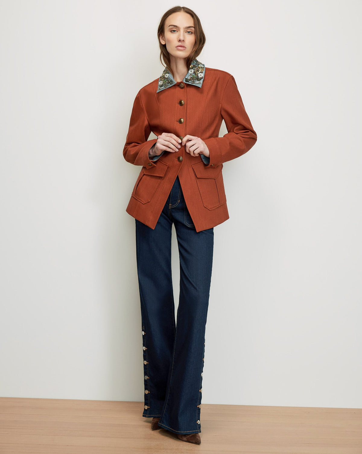 Veronica Beard | Laramie Dickey Jacket in Rust Red Rust
