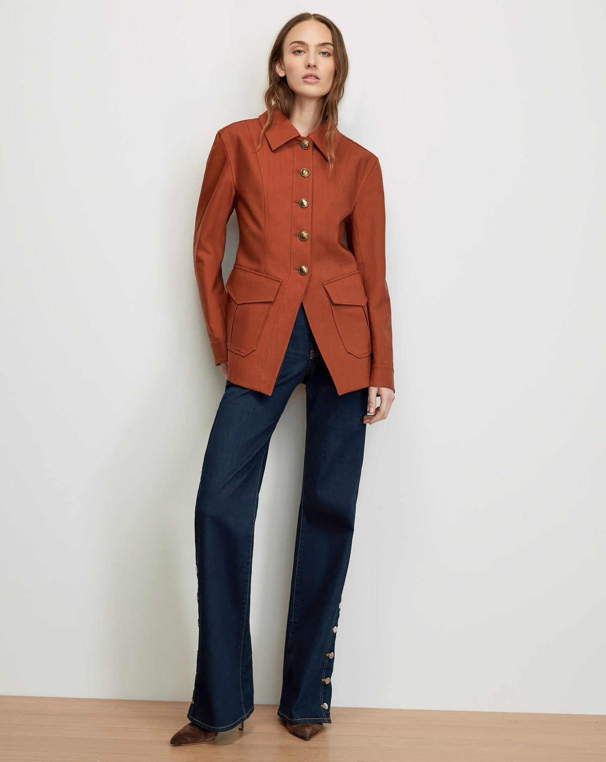 Veronica Beard | Laramie Dickey Jacket in Rust Red Rust