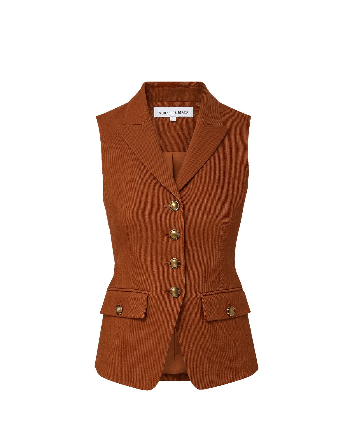 Veronica Beard | Benny Tailored Vest in Rust Red Rust